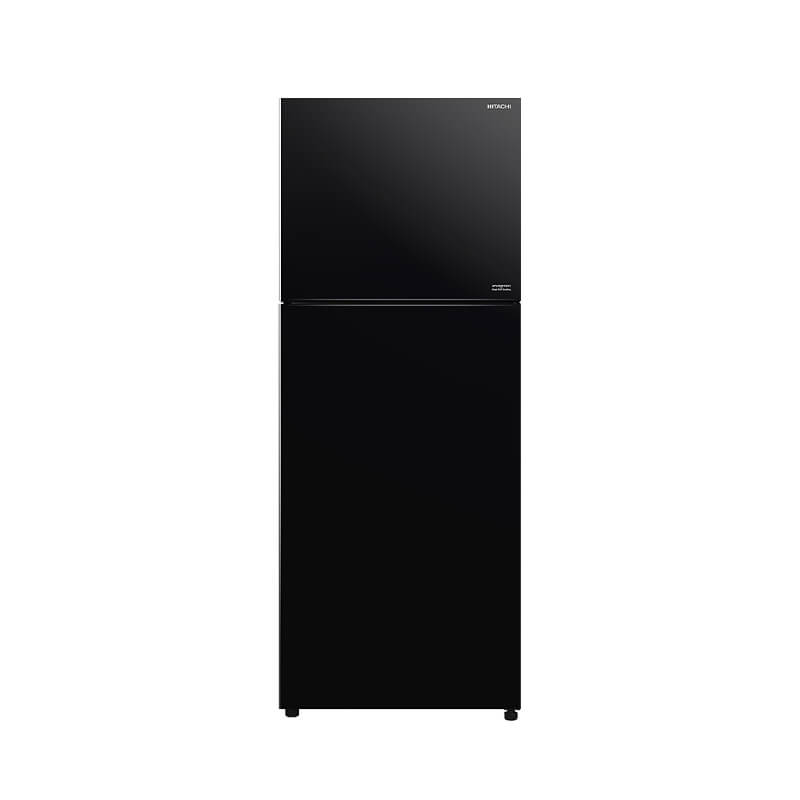 Hitachi refrigerator R-FVY510PGV0 Top Freezer, 2-Door, Glass Black