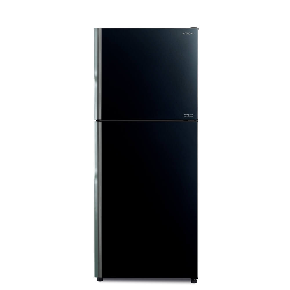 Hitachi refrigerator R-FVX450PGV9 Top Freezer, 2-Door, Glass Black