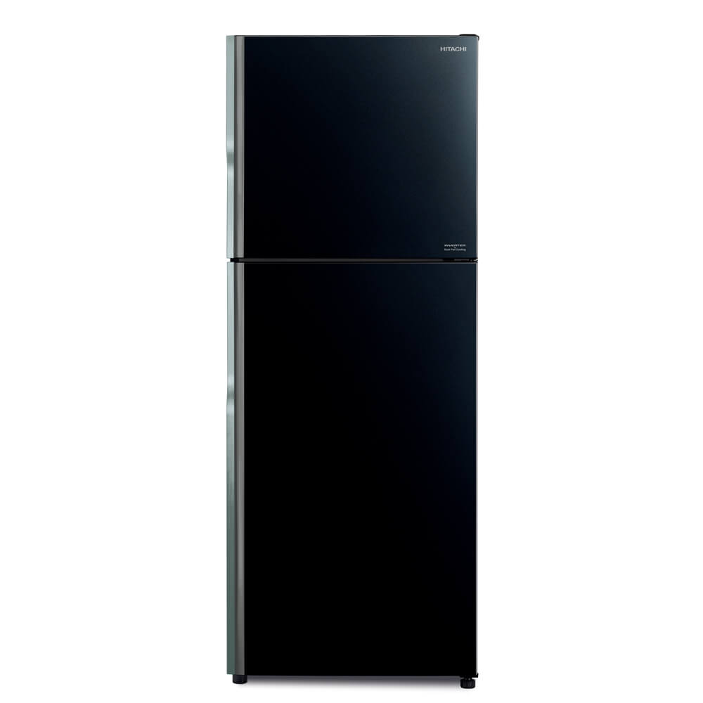 Hitachi refrigerator R-FVX480PGV9 Top Freezer, 2-Door, Glass Black