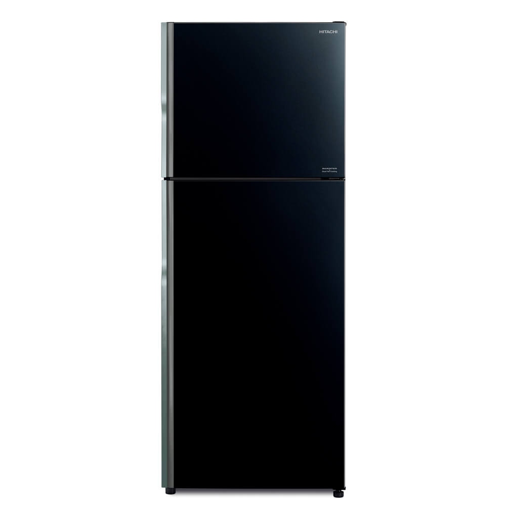 Hitachi refrigerator R-FVX510PGV9 Top Freezer, 2-Door, Glass Black