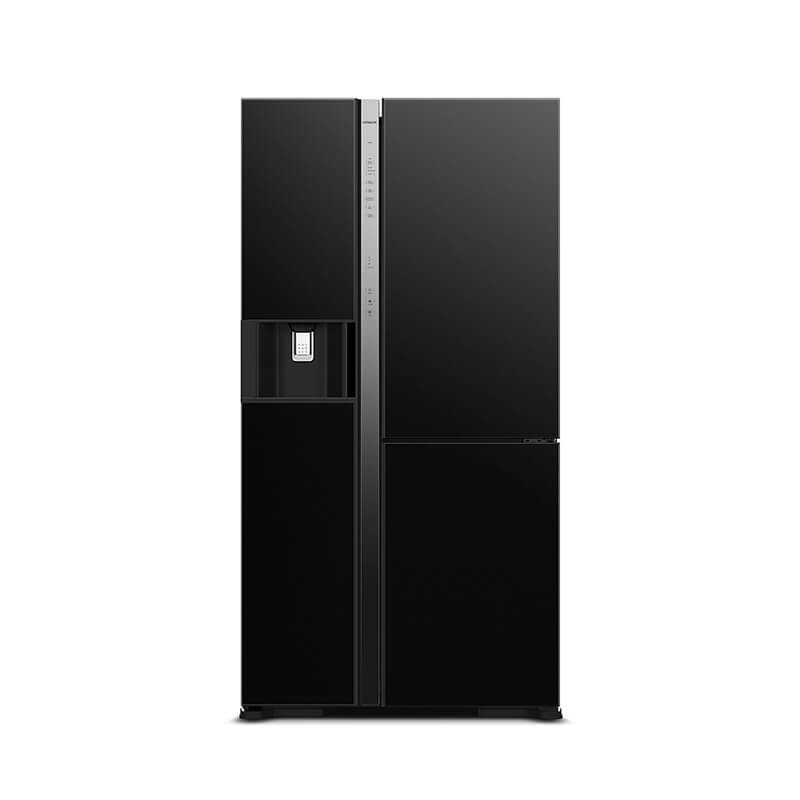 Hitachi refrigerator Side by side 3 Door Glass Black