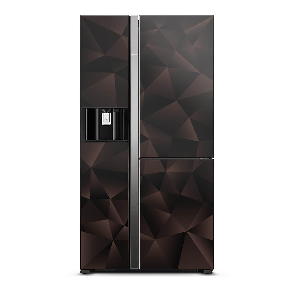 Hitachi refrigerator Side by side 3 Doors Glass Bronze