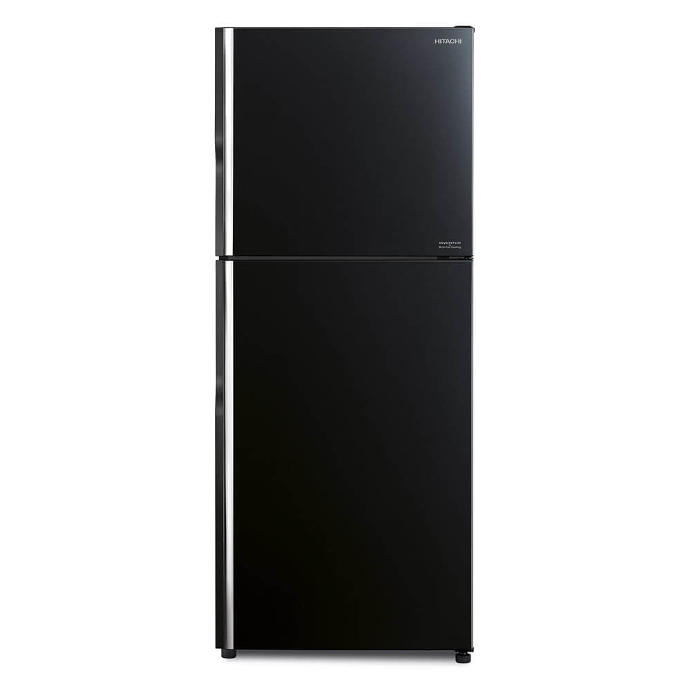 Hitachi refrigerator R-F450PGV8 Top Freezer, 2-Door, Glass Black