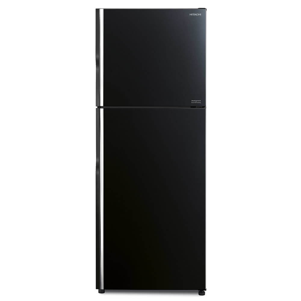 Hitachi refrigerator R-F480PGV8 Top Freezer, 2-Door, Glass Black