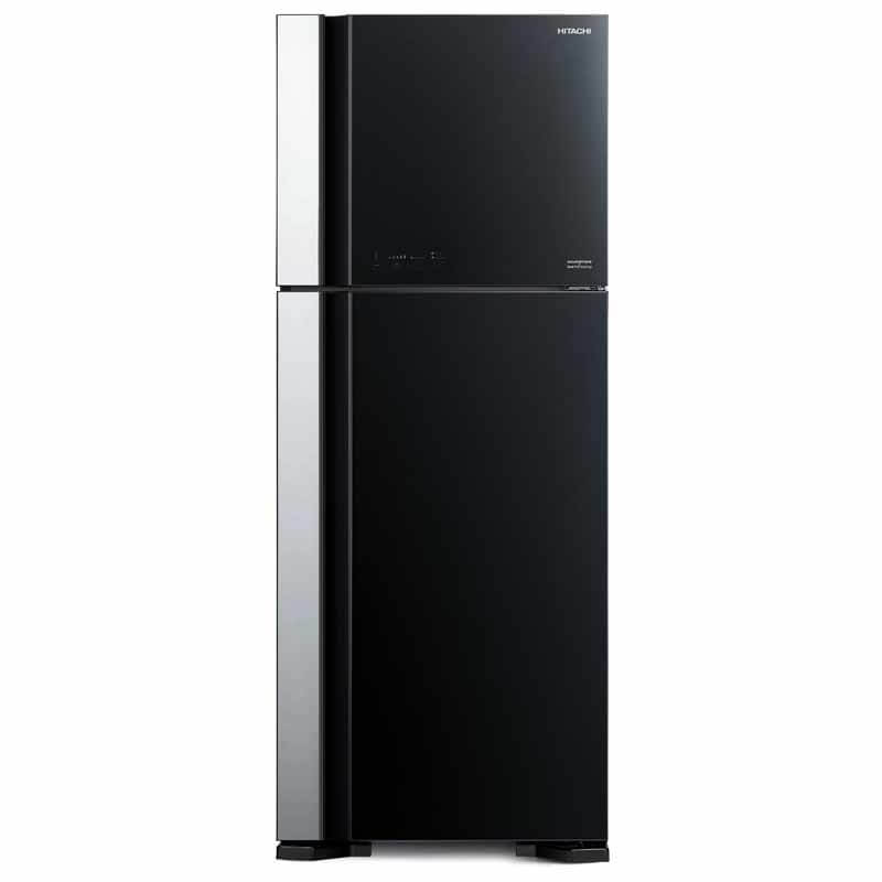 Hitachi refrigerator R-FG560PGV8 Top Freezer, 2-Door, Glass Black