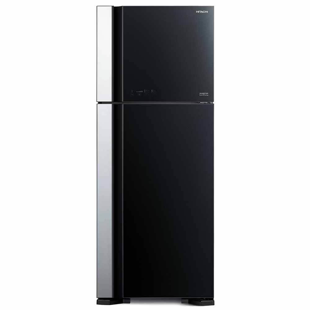 Hitachi refrigerator R-FG560PGV8X Top Freezer, 2-Door, Glass Black