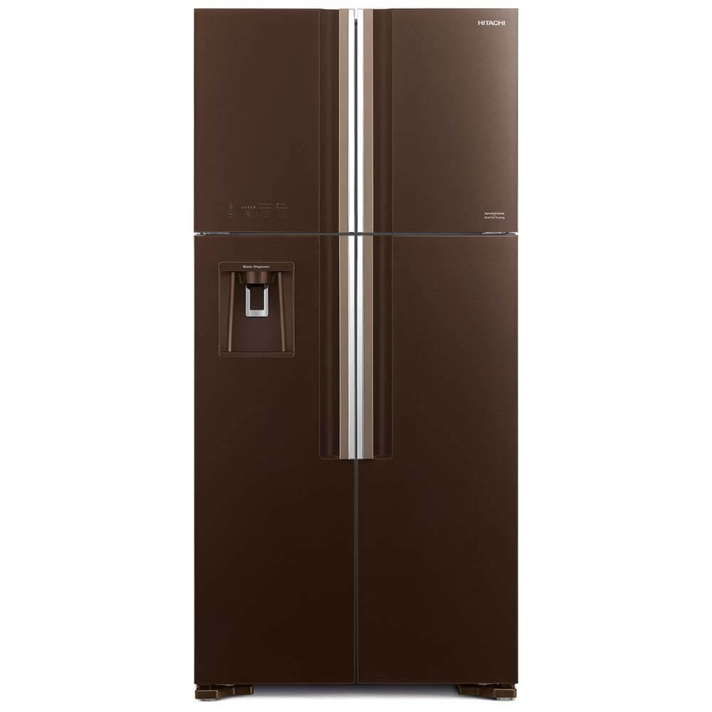 Hitachi refrigerator R-FW690PGV7X Top Freezer, 4-Door, Glass Brown