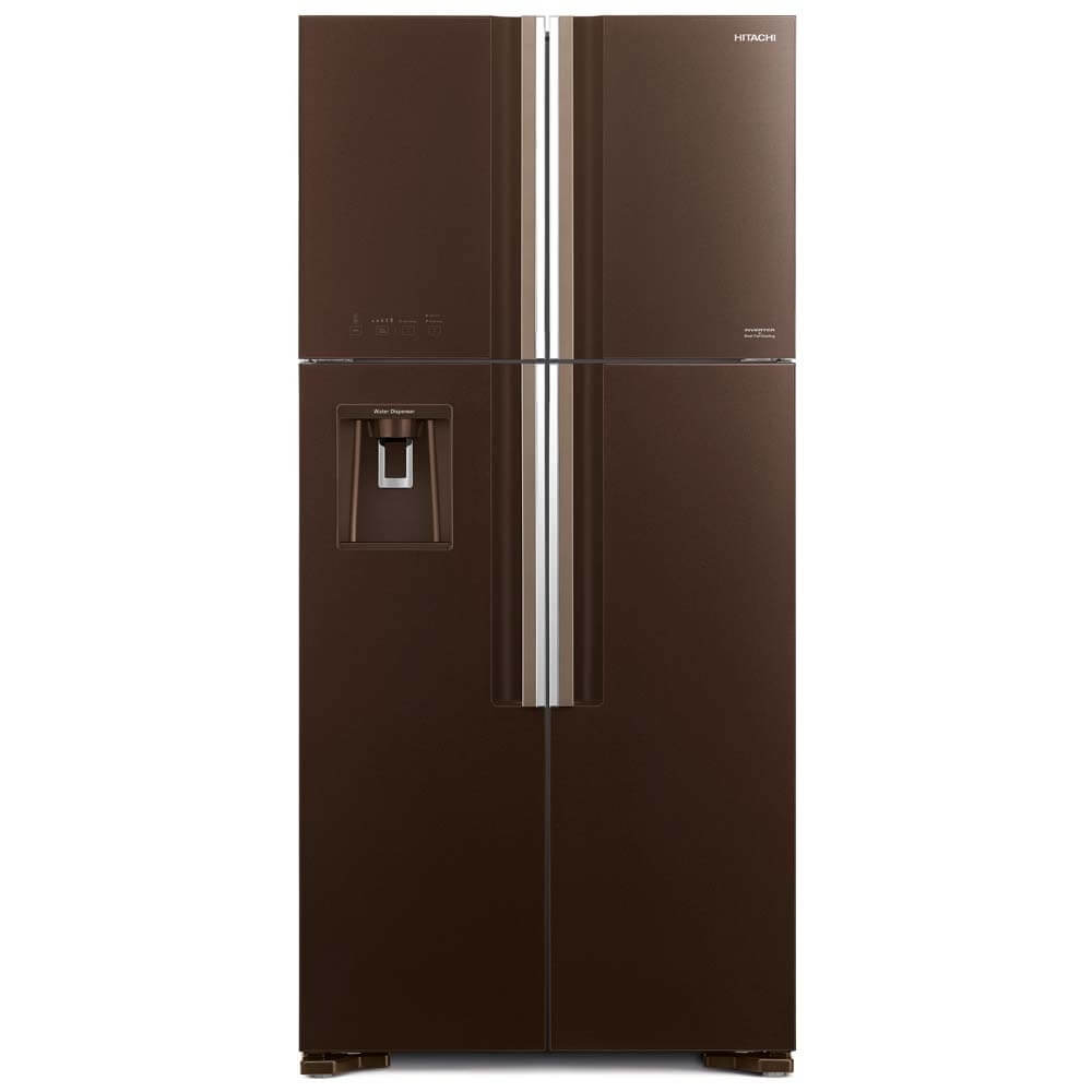 Hitachi refrigerator R-FW690PGV7 Top Freezer, 4-Door, Glass Brown