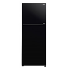 Hitachi refrigerator R-FVY480PGV0 Top Freezer, 2-Door, Glass Black