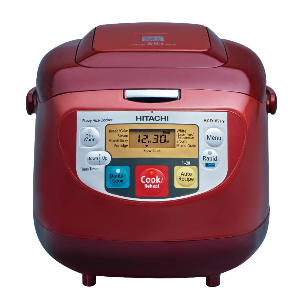 Hitachi rice cooker RZ-D18VFY, Double Cook mode, capacity 1.8L, red