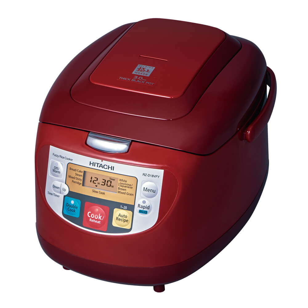 Hitachi rice cooker RZ-D18VFY, Double Cook mode, capacity 1.8L, red