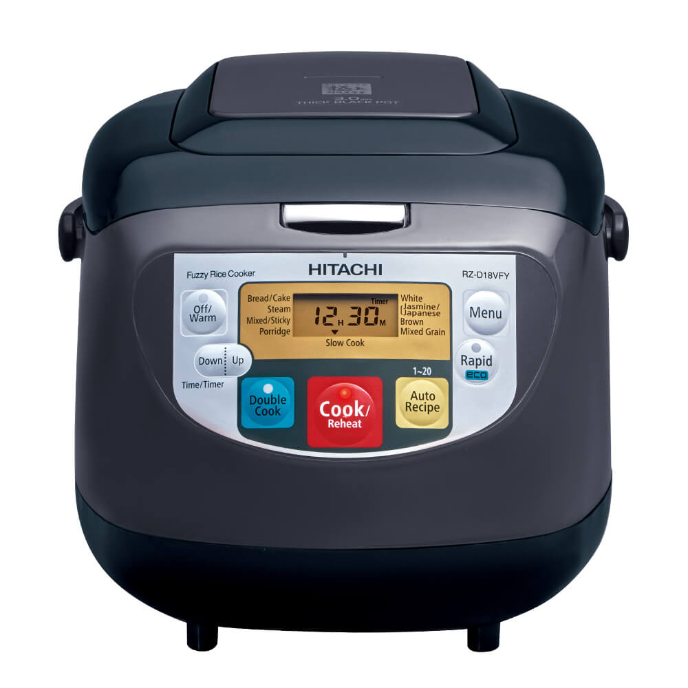 Hitachi rice cooker RZ-D18VFY, Double Cook mode, capacity 1.8L, Off Black