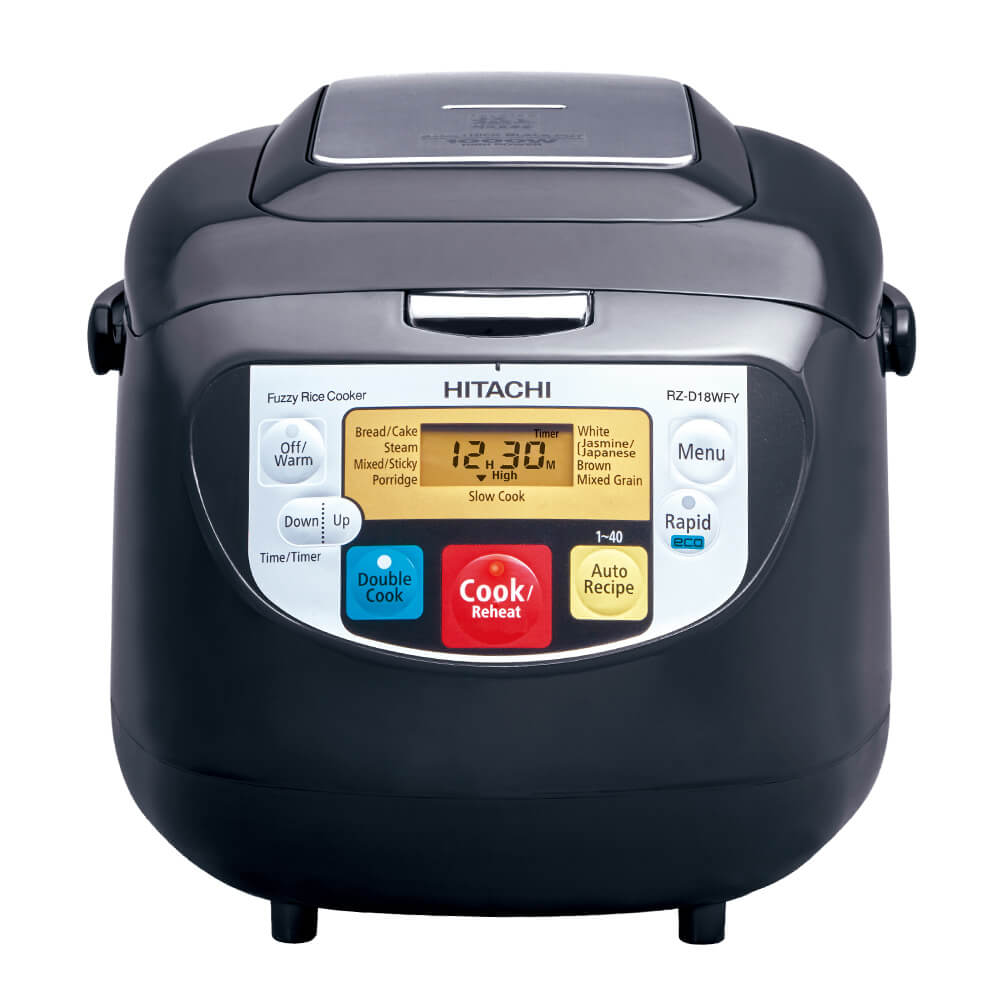 Hitachi rice cooker RZ-D18WFY, Double Cook mode, capacity 1.8L, Off Black