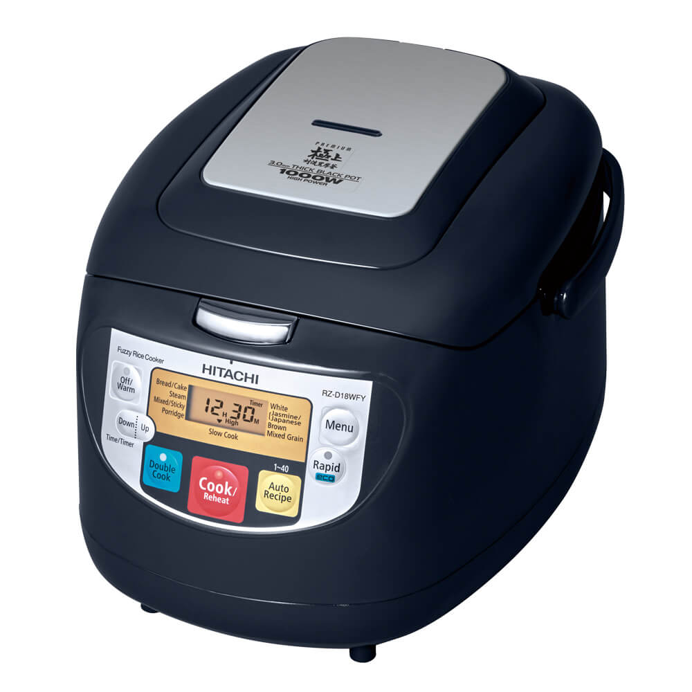 Hitachi rice cooker RZ-D18WFY, Double Cook mode, capacity 1.8L, Off Black