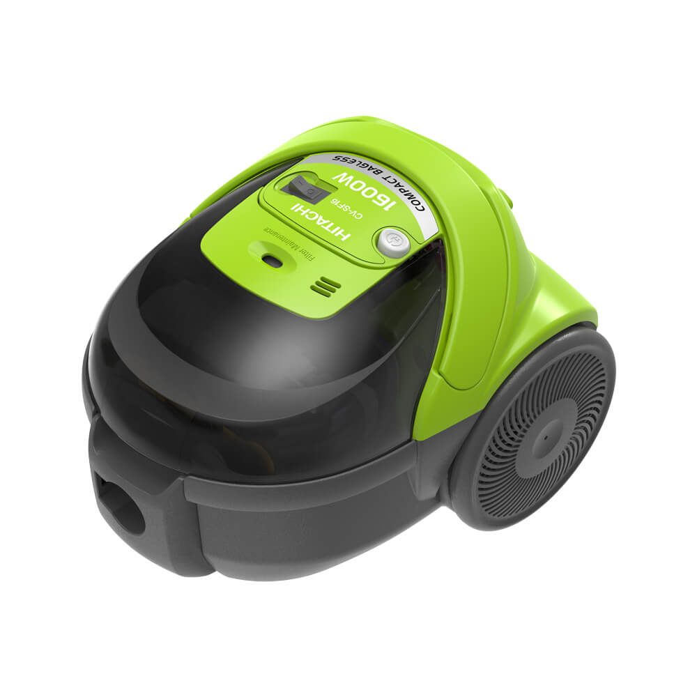 Hitachi Vacuum cleaner CV-SF16 type pocket-less compact, maximum power 1600W, Lime Green