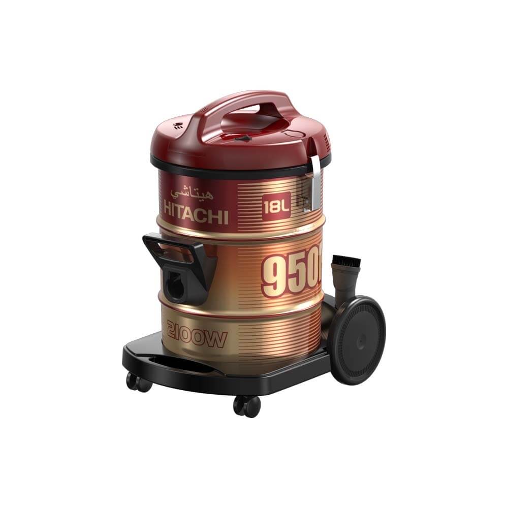 Hitachi Vacuum cleaner CV-950F type vertical barrel 2100W capacity, Wine Red