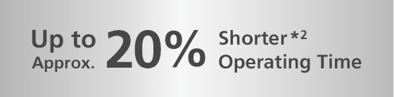 Up to Approx. 20% Shoter*2 Operating Time