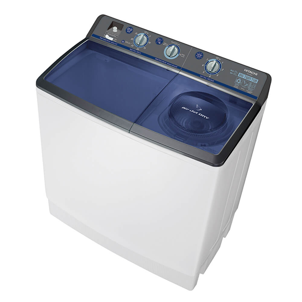 Hitachi washing machine twin tub navy blue